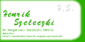 henrik szeleczki business card